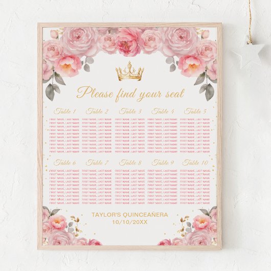 Poster Graphique de placement des 10 tables pour la Quinc