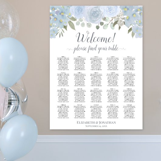 Poster Graphique de placement des invités de mariage à 20