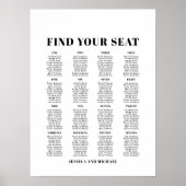 Poster Graphique de placement des invités de mariage gran (Devant)