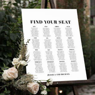 Poster Graphique de placement des invités de mariage gran