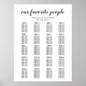 Poster Graphique de placement des invités de mariage gran (Devant)