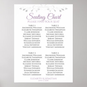 Poster Graphique de placement des invités de mariage simp