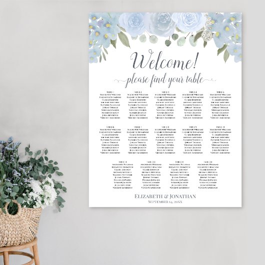 Poster Graphique de placement des tables Bohème Floral Bl
