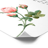 Poster Graphique de placement élégant à fleurs rose carmi (Coin)