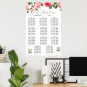 Poster Graphique de placement élégant à fleurs rose carmi (Bureau à domicile)