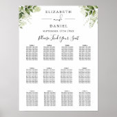 Poster Graphique de placement élégant avec verdure floral (Devant)