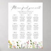 Poster Graphique de placement élégant de mariage avec fle (Devant)