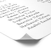 Poster Graphique de placement élégant de mariage avec tou (Coin)