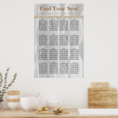 Poster Graphique de placement en soie blanche avec perles (Cuisine)