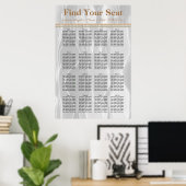 Poster Graphique de placement en soie blanche avec perles (Bureau à domicile)