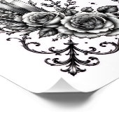 Poster Graphique de placement gothique botanique noir et (Coin)