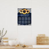 Poster Graphique de placement Navy Blue Bois Dentelle Tou (Cuisine)