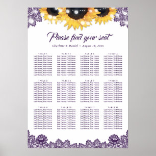 Poster Graphique de placement Rustique Tournesol en Dente