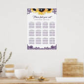 Poster Graphique de placement Rustique Tournesol en Dente (Cuisine)