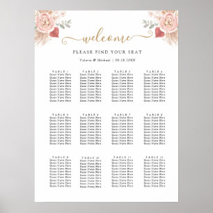 Poster Graphique de placement simple bohème floral pour m