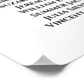 Poster Graphique de placement simple noir et blanc pour 4 (Coin)