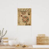 Poster Graphique de Portolan | Carte du Caire, Egypte (Cuisine)