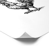 Poster Graphique de poulet F-Caw-F drôle Sarcastique Oise (Coin)