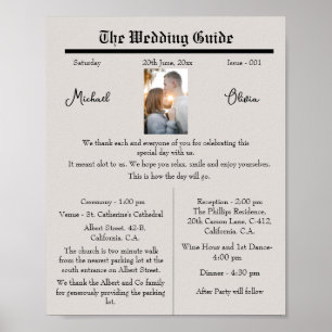 Poster Graphique de programme de mariage personnalisé
