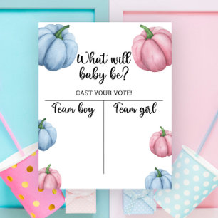 Poster Graphique de révélation du sexe de bébé Citrouille
