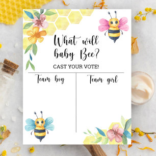 Poster Graphique de révélation du sexe de l'abeille Garço