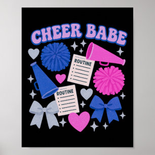 Poster Graphique de routine de cheerleading Cheer Be Coqu