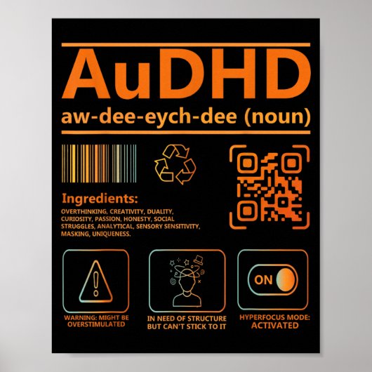 Poster Graphique de sensibilisation à la neurodiversité D (Devant)