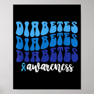Poster Graphique de sensibilisation au diabète Ruban bleu