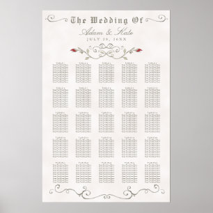 Poster GRAPHIQUE DE SIÈGE 201-250   Élégant Mariage rouge