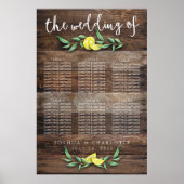 Poster GRAPHIQUE DE SIÈGE 31 - 60 | Rustic Mariage citron (Devant)