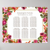 Poster Graphique de siège à floral rose magenta (Devant)