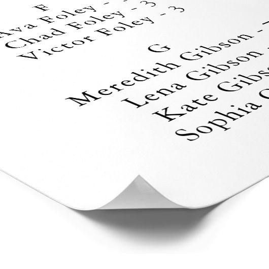 Poster Graphique de siège alphabétique du feuillage vert (Coin)