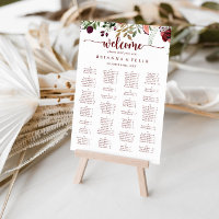 Graphique de siège alphabétique floral rustique d'