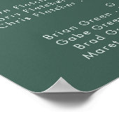 Poster Graphique de siège alphabétique vert tropical colo (Coin)