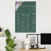 Poster Graphique de siège alphabétique vert tropical colo (Bureau à domicile)