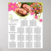 Poster Graphique de siège de l'arbre de fleurs alphabétiq (Devant)