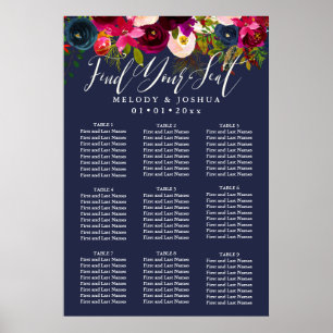 POSTER GRAPHIQUE DE SIÈGE DES FLEURS DE COULEUR D'EAU