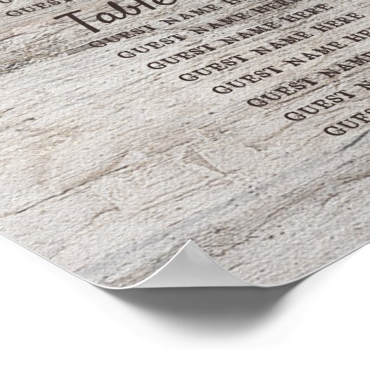 Poster Graphique de siège du Mariage de table des amies s (Coin)