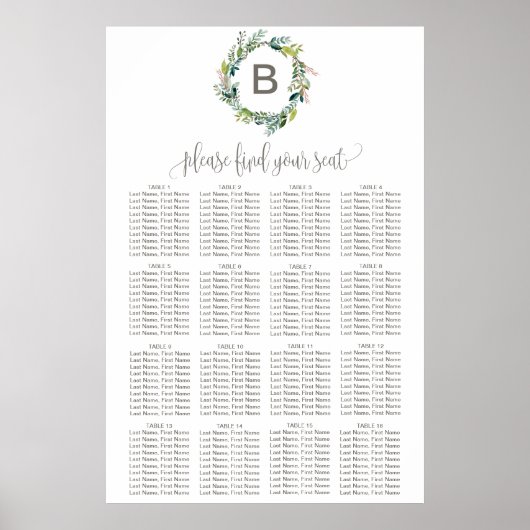 Poster Graphique de siège du monogramme de la couronne de (Devant)