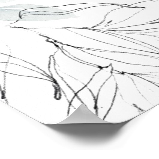 Poster Graphique de siège illustrant la flore botanique (Coin)