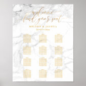 Poster Graphique de siège Marble+Faux Gold Script PixDezi (Devant)