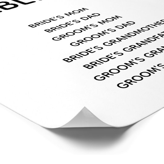 Poster GRAPHIQUE DE SIÈGE mariage (Coin)