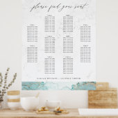 POSTER GRAPHIQUE DE SIÈGE MARIAGE AQUA MARBLE AGATE 10 TA (Cuisine)