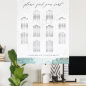 POSTER GRAPHIQUE DE SIÈGE MARIAGE AQUA MARBLE AGATE 10 TA (Bureau à domicile)
