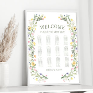 Poster Graphique de siège Mariage de fleur de prairie col