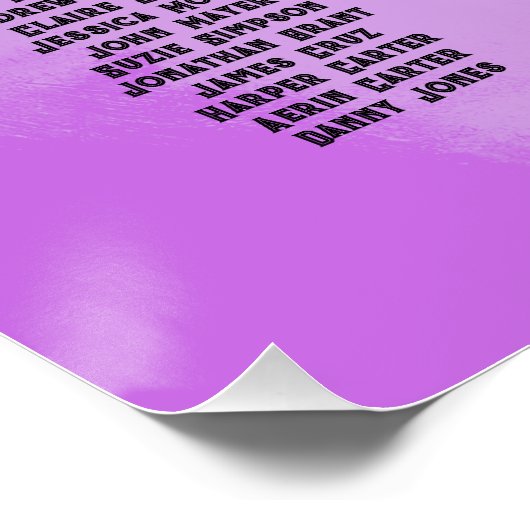 Poster Graphique de siège Mariage de l'écriture (Coin)