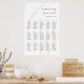 Poster Graphique de siège Mariage de monogramme classique (Cuisine)