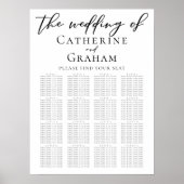 Poster Graphique de siège Mariage de script noir simple e (Devant)