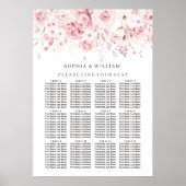 Poster Graphique de siège Mariage de table florale (Devant)