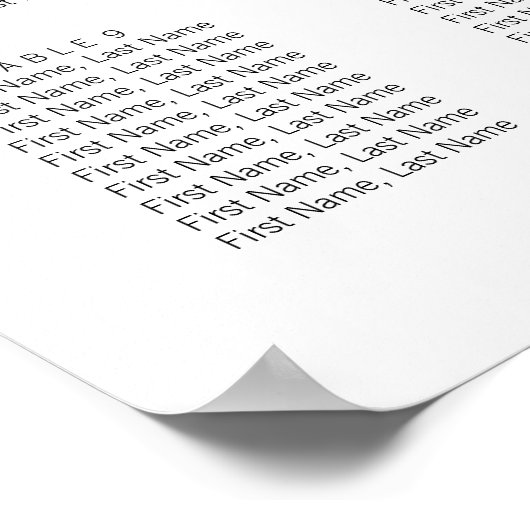 Poster Graphique de siège Mariage de typographie simple e (Coin)